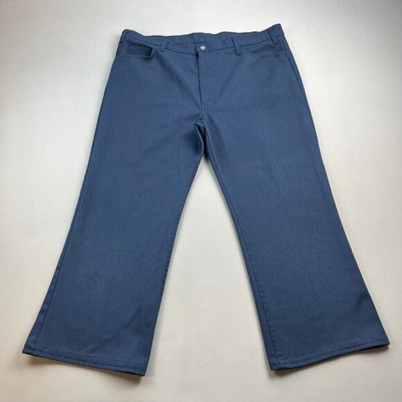 Vintage Levis Sta-Prest Pants Mens 42 Navy Blue Chino Straight Leg Slacks 80s - Picture 1 of 16